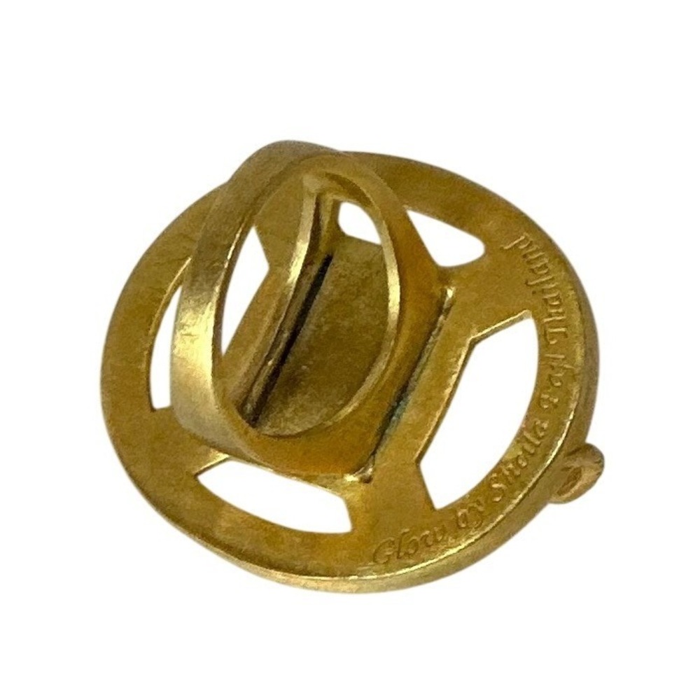 Glow by Sheila Fajl  Gold Gecko‎ Lizard White Cabochon Oval Ring- Size 8 - Picture 5 of 5